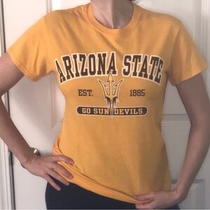 ARIZONA STATE Sun Devils Yellow ASU Top New Agenda Sz S T- Shirt